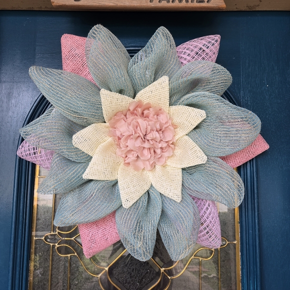 Large Spring Pink & Blue Flower - Picture 2 of 5
